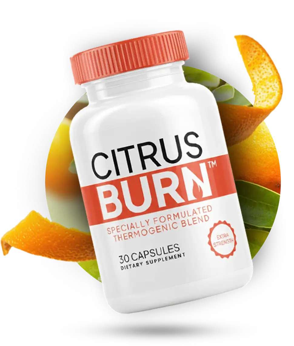 Citrus Burn weight loss supplement bottle with natural metabolism boosting ingredients